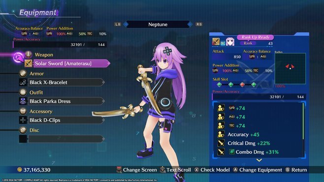 Megadimension Neptunia VIIR - 4 Goddesses Online Samurai's Soul Weapon Set Screenshot 2