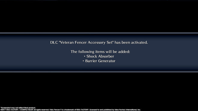 Fairy Fencer F ADF Veteran Fencer Accessory Set Screenshot 1