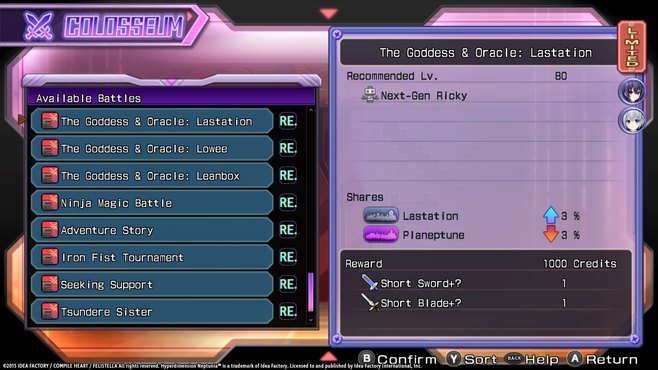 Hyperdimension Neptunia Re;Birth 1 - Colosseum + Characters DLC Screenshot 1