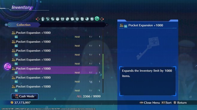Megadimension Neptunia VIIR - Inventory Expansion 3 Screenshot 2