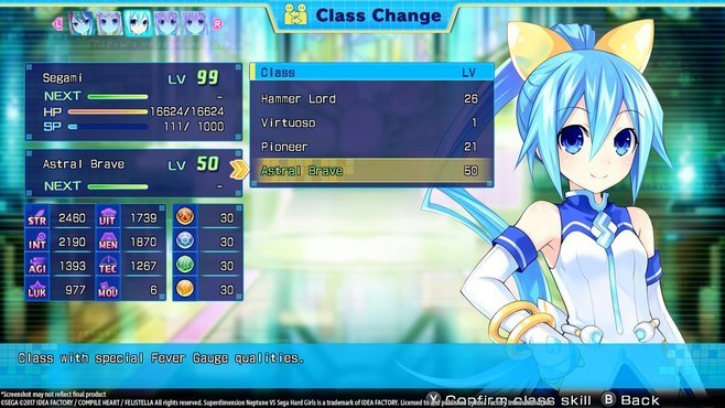 Superdimension Neptune VS Sega Hard Girls - Segami's Astral Brave Screenshot 2